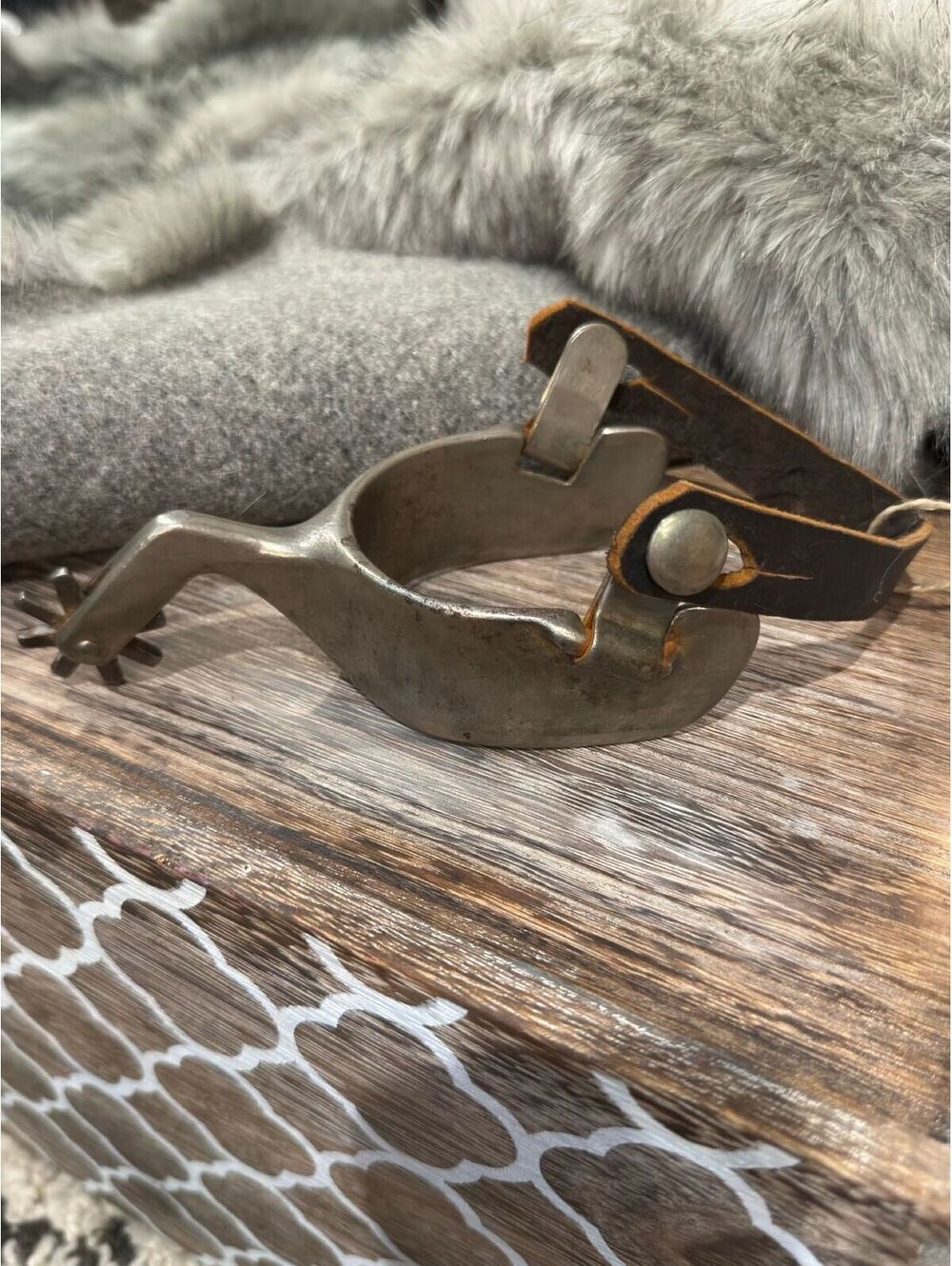 Vintage Handmade Single Spur with Leather Strap